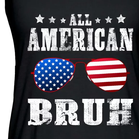 All American Bruh 4th Of July Boy Patriotic Teen Ladies Essential Flowy Tank