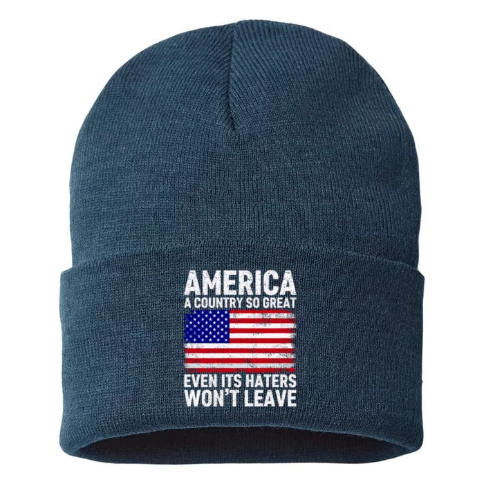 America A Country So Great Even Its Haters WonT Leave Sustainable Knit Beanie