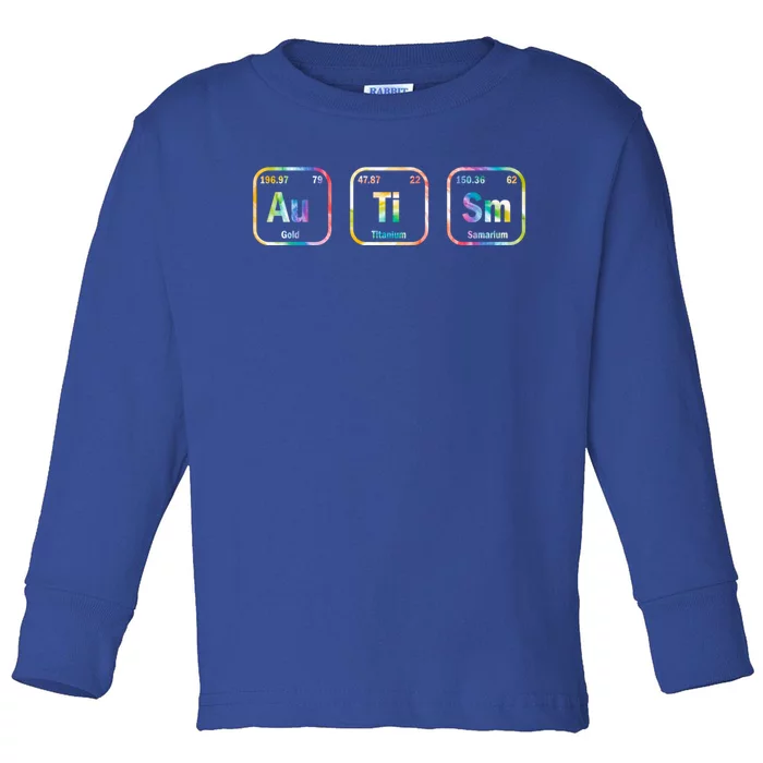 Autism Awareness Chemistry Elets Periodic Table Tie Dye Gift Toddler Long Sleeve Shirt