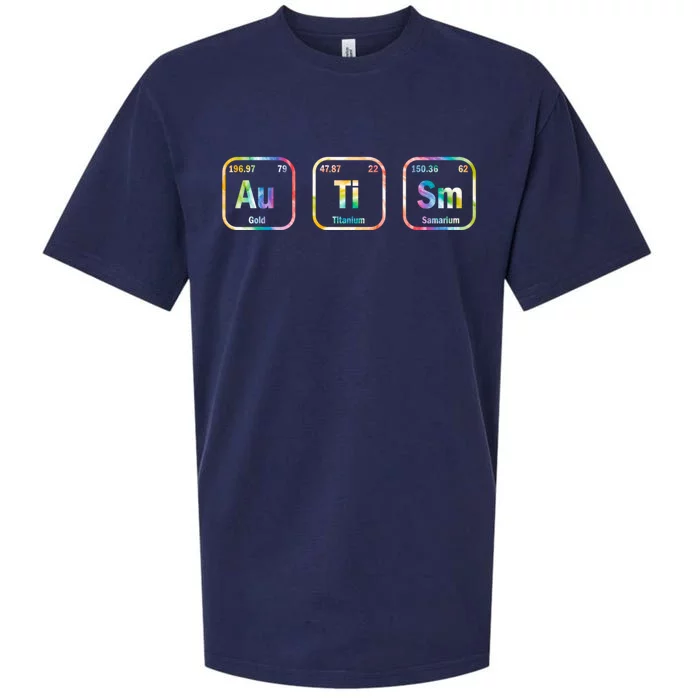 Autism Awareness Chemistry Elets Periodic Table Tie Dye Gift Sueded Cloud Jersey T-Shirt