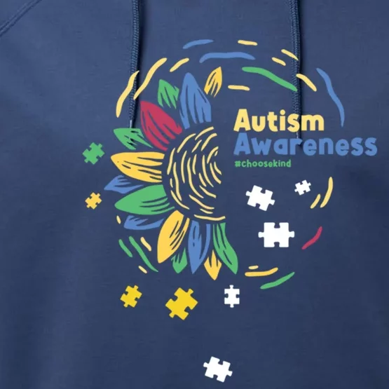 Autism Awareness Choose Kind Autistic Gift Performance Fleece Hoodie