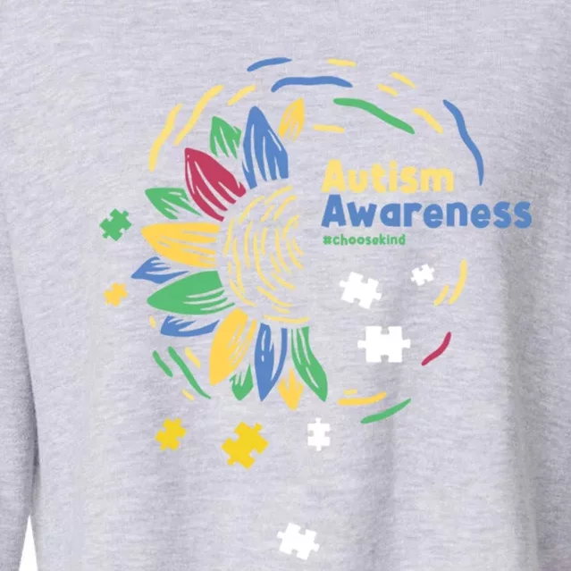 Autism Awareness Choose Kind Autistic Gift Cropped Pullover Crew