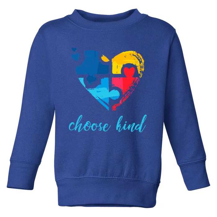 Autism Awareness Choose Kind Heart Puzzle Cool Gift Toddler Sweatshirt