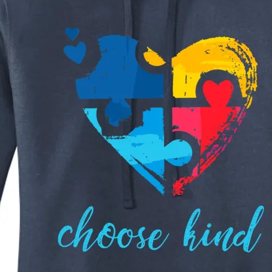 Autism Awareness Choose Kind Heart Puzzle Cool Gift Women's Pullover Hoodie