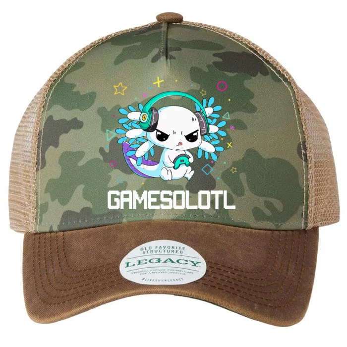 Axolotl Anime Cute Axolotl Video Gamer Funny Legacy Tie Dye Trucker Hat