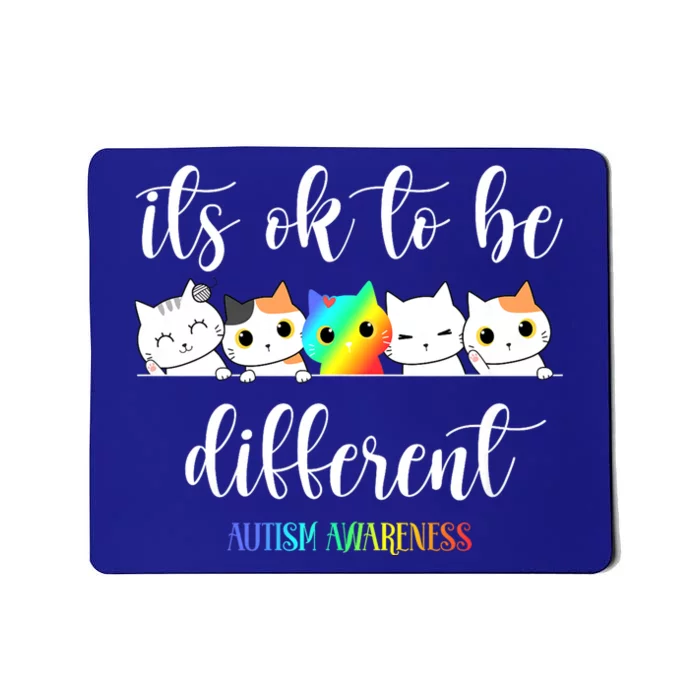 Autism Awareness Cat ItS Ok To Be Different Funny Autistic Mousepad