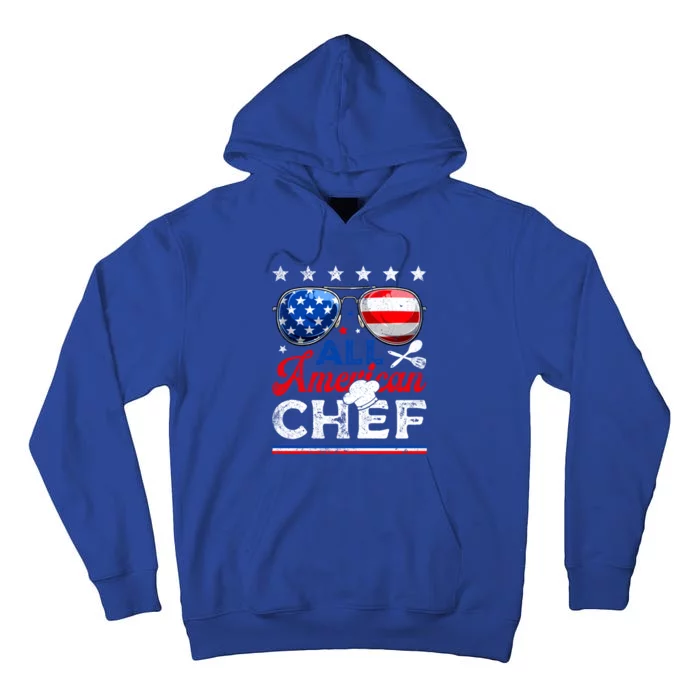 All American Chef Usa Flag Patriotic 4th Of July Funny Gift Tall Hoodie