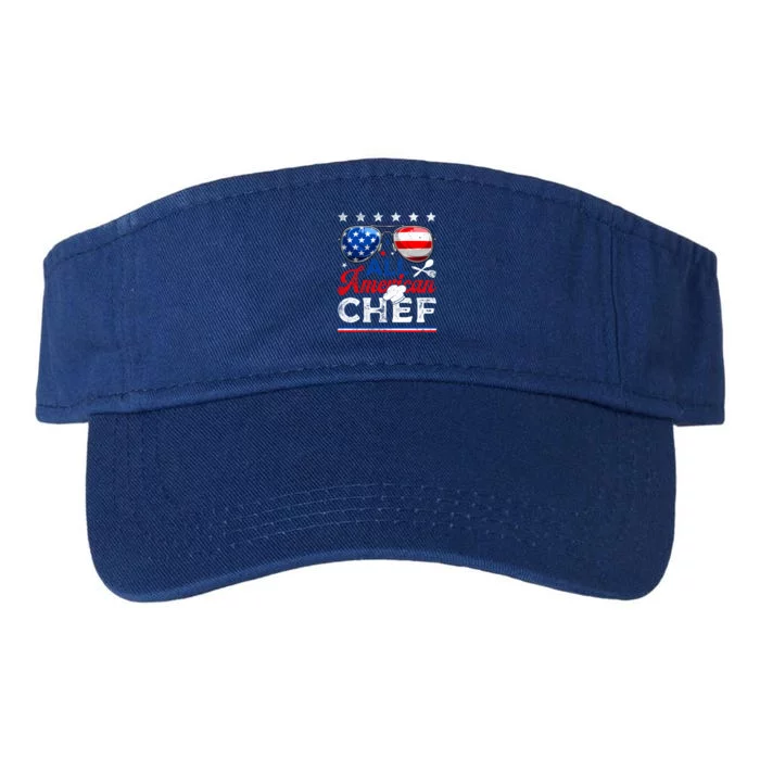 All American Chef Usa Flag Patriotic 4th Of July Funny Gift Valucap Bio-Washed Visor