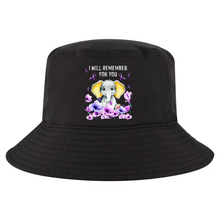 Alzheimer Awareness Cute Elephant I Will Remember For You Cool Comfort Performance Bucket Hat