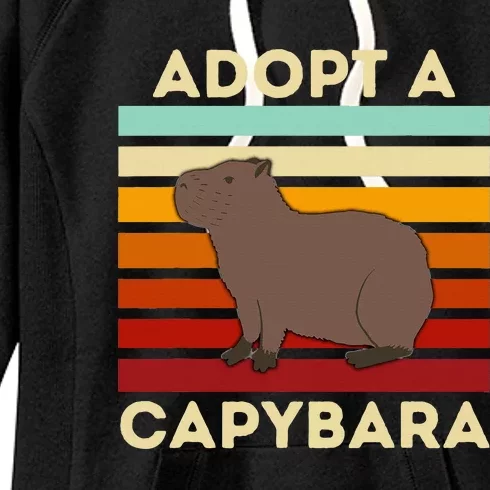 Adopt A Capybara Big Rodent Capybara Meme Women's Fleece Hoodie