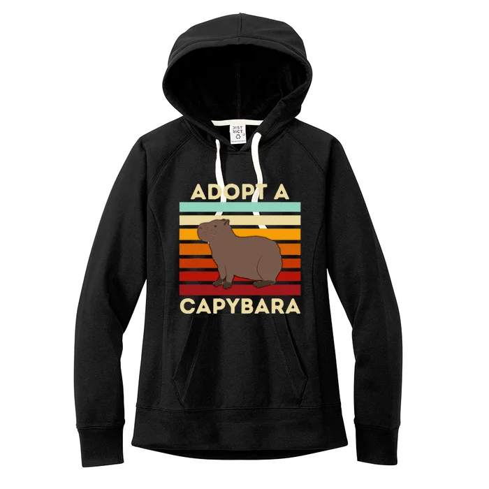 Adopt A Capybara Big Rodent Capybara Meme Women's Fleece Hoodie