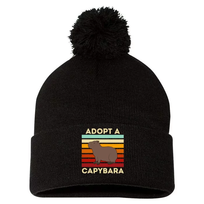 Adopt A Capybara Big Rodent Capybara Meme Pom Pom 12in Knit Beanie