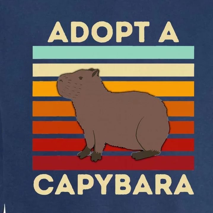 Adopt A Capybara Big Rodent Capybara Meme Garment-Dyed Sweatshirt