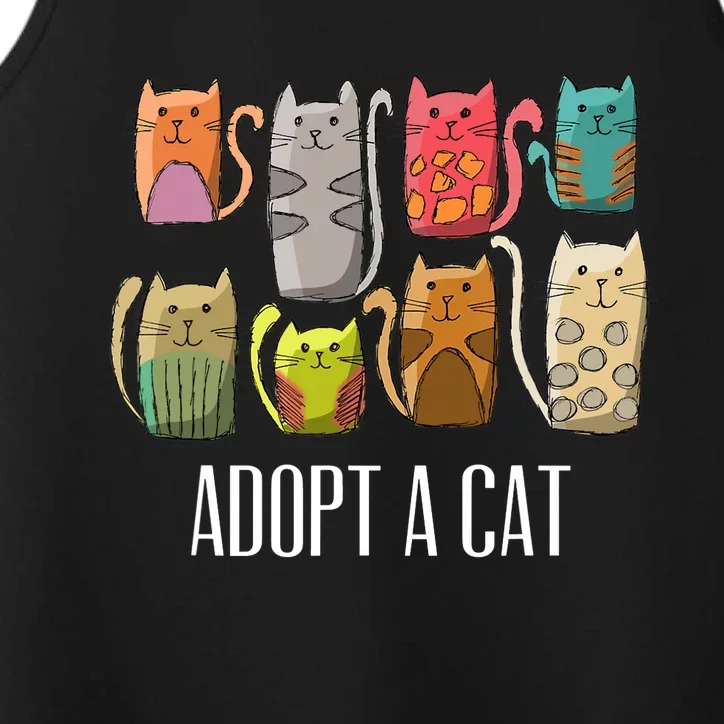 Adopt A Cat Shirt Cat Rescue Cat Adoption Performance Tank