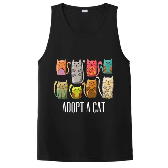 Adopt A Cat Shirt Cat Rescue Cat Adoption Performance Tank