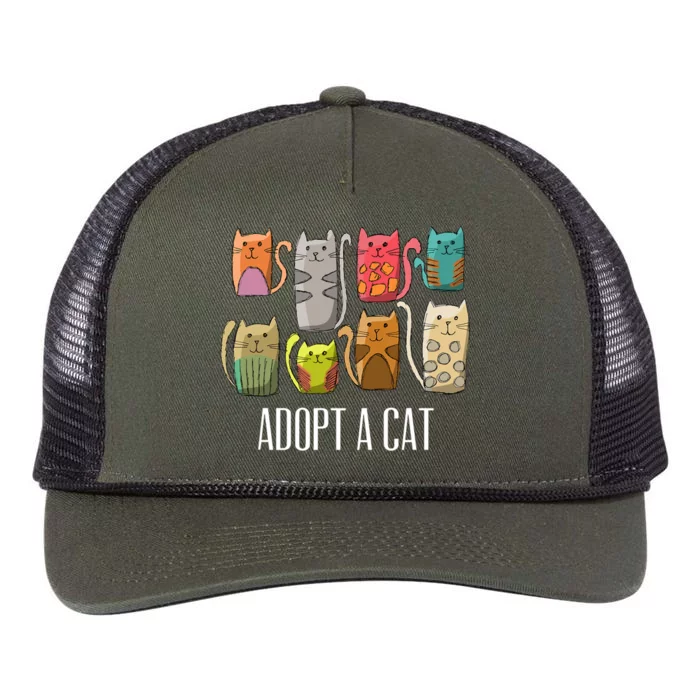 Adopt A Cat Shirt Cat Rescue Cat Adoption Retro Rope Trucker Hat Cap