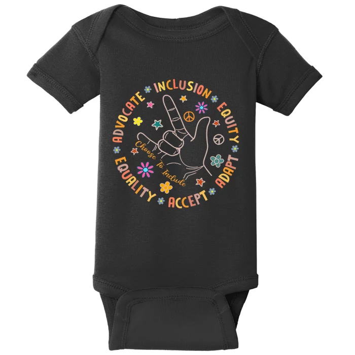 Autism Awareness Choose To Include Special Education Teacher Baby Bodysuit