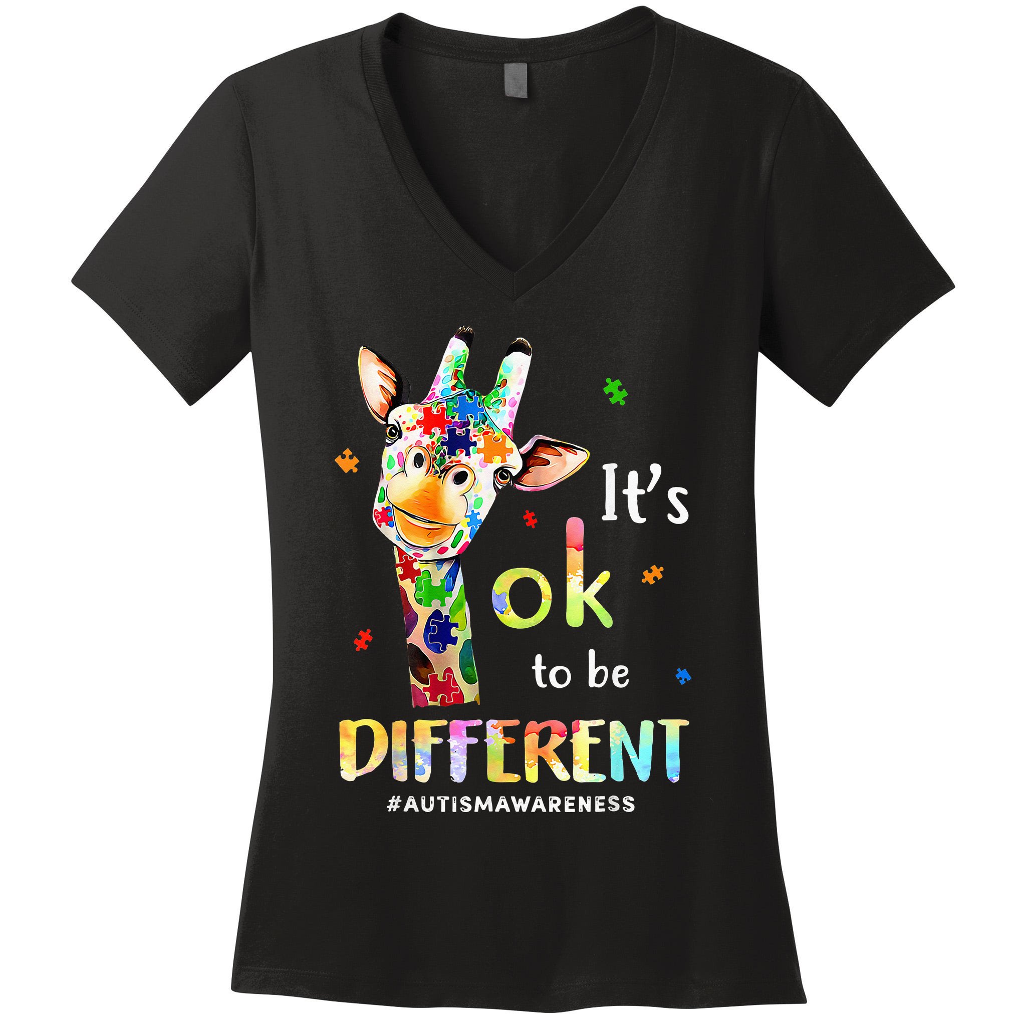 Giraffe Autism Awareness Acceptance Women Kid Its Ok To Be