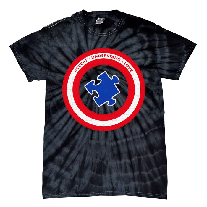 Autism Awareness Captain Autism Tie-Dye T-Shirt