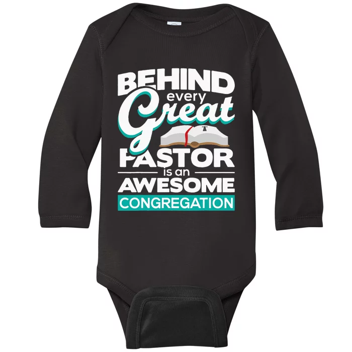 An Awesome Congregation Pastor Preacher Minister Baby Long Sleeve Bodysuit