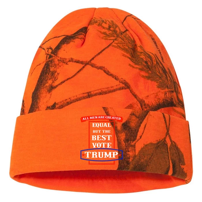 All Are Created Equal Trump Republican Anti Biden Harris Kati - 12in Camo Beanie