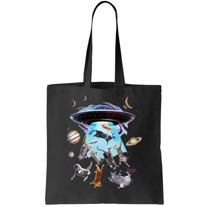 Aliens Abducting Cats Cat Kittens Ufo Saucer Cat Lover Gifts Tote Bag