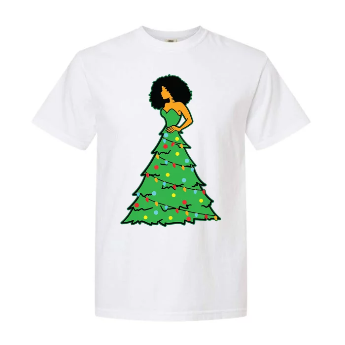 African American Christmas Tree Xmas Decor Garment-Dyed Heavyweight T-Shirt