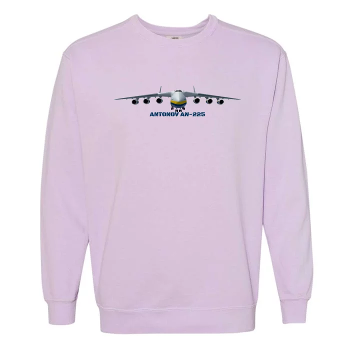 An225 Antonov Cargo Jet Plane Mriya Front Profile Garment-Dyed Sweatshirt