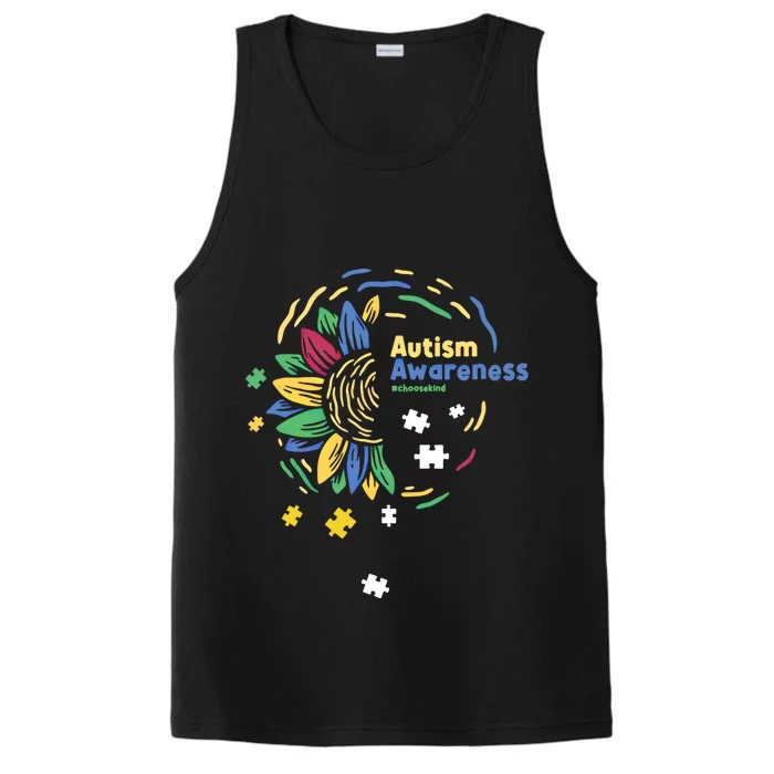 Autism Awareness Choose Kind Autistic Gift Performance Tank