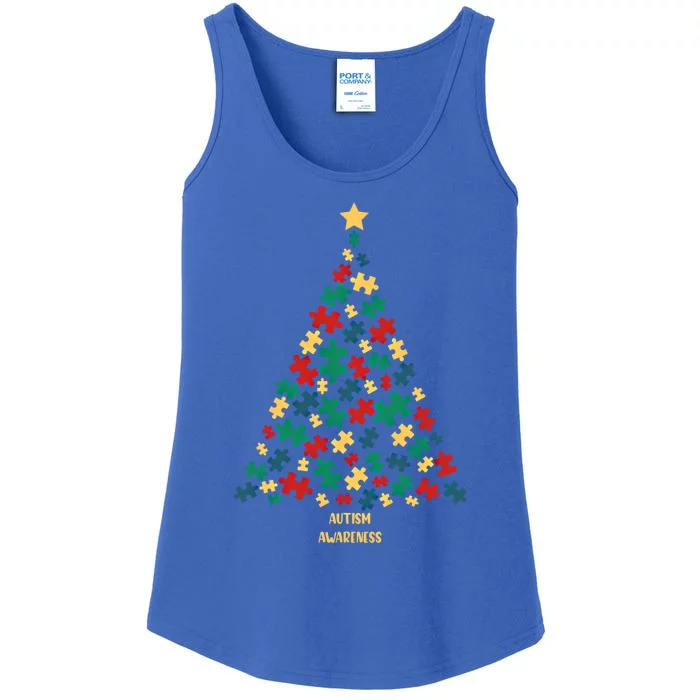 Autism Awareness Christmas Tree Gift Ladies Essential Tank