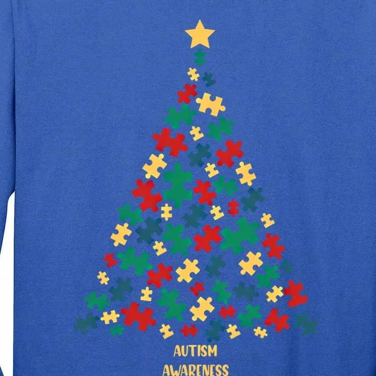 Autism Awareness Christmas Tree Gift Tall Long Sleeve T-Shirt