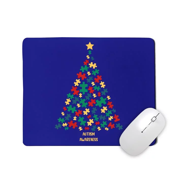 Autism Awareness Christmas Tree Gift Mousepad