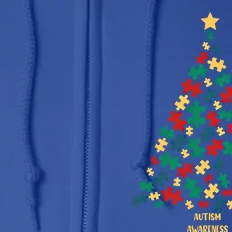 Autism Awareness Christmas Tree Gift Full Zip Hoodie