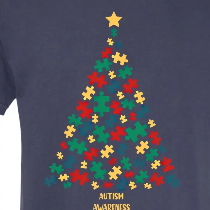 Autism Awareness Christmas Tree Gift Garment-Dyed Heavyweight T-Shirt