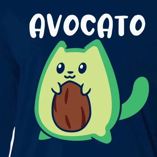 Avogato Avocado Cat Cat Vegan Cooling Performance Long Sleeve Crew