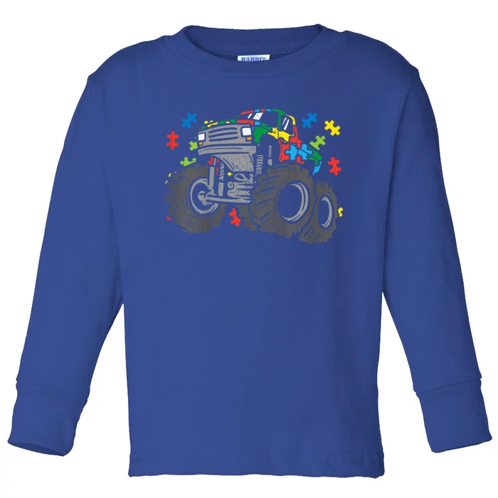 Autism Awareness Cute Monster Truck Puzzles Asd Boy Gift Toddler Long Sleeve Shirt