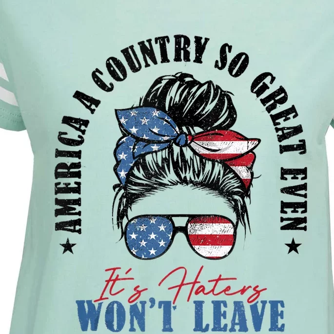 America A Country So Great Even Its Haters Wont Leave Enza Ladies Jersey Football T-Shirt