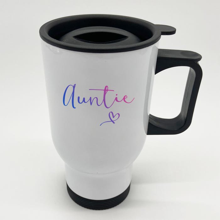 Auntie Aunt Christmas Mothers Day Birthday Nephew Gift Front & Back Stainless Steel Travel Mug