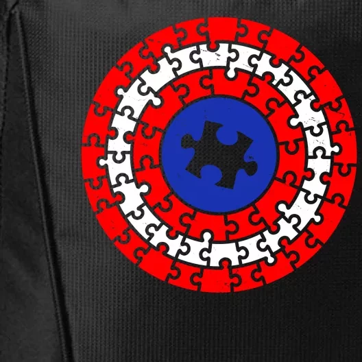 Autism Awareness Captain Puzzle Shield City Backpack