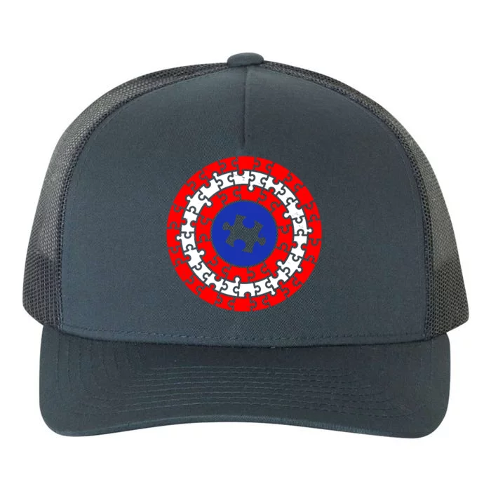 Autism Awareness Captain Puzzle Shield Yupoong Adult 5-Panel Trucker Hat