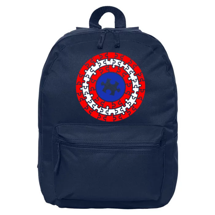 Autism Awareness Captain Puzzle Shield 16 in Basic Backpack