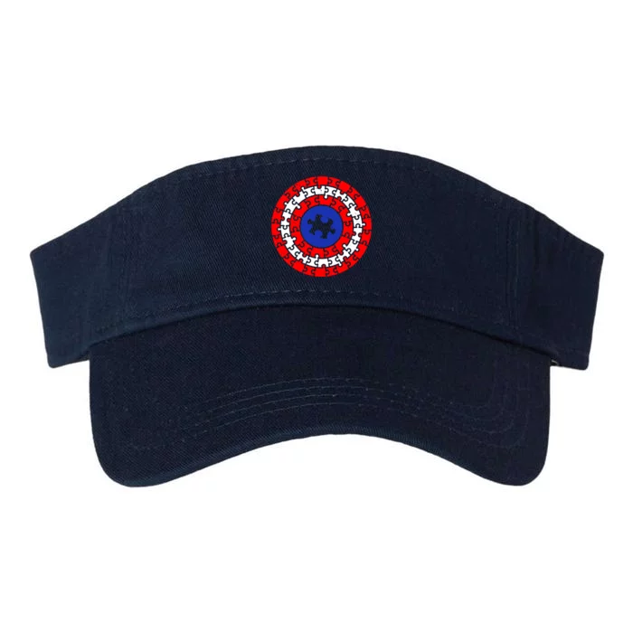 Autism Awareness Captain Puzzle Shield Valucap Bio-Washed Visor