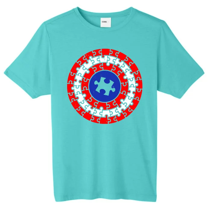 Autism Awareness Captain Puzzle Shield ChromaSoft Performance T-Shirt