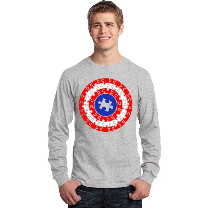 Autism Awareness Captain Puzzle Shield Long Sleeve Shirt