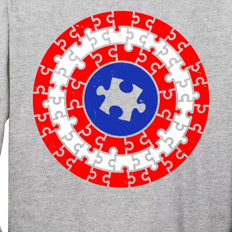 Autism Awareness Captain Puzzle Shield Long Sleeve Shirt