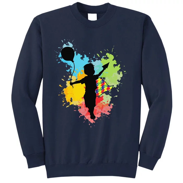 Autism Awareness Cute Colorful Artistic Tall Sweatshirt