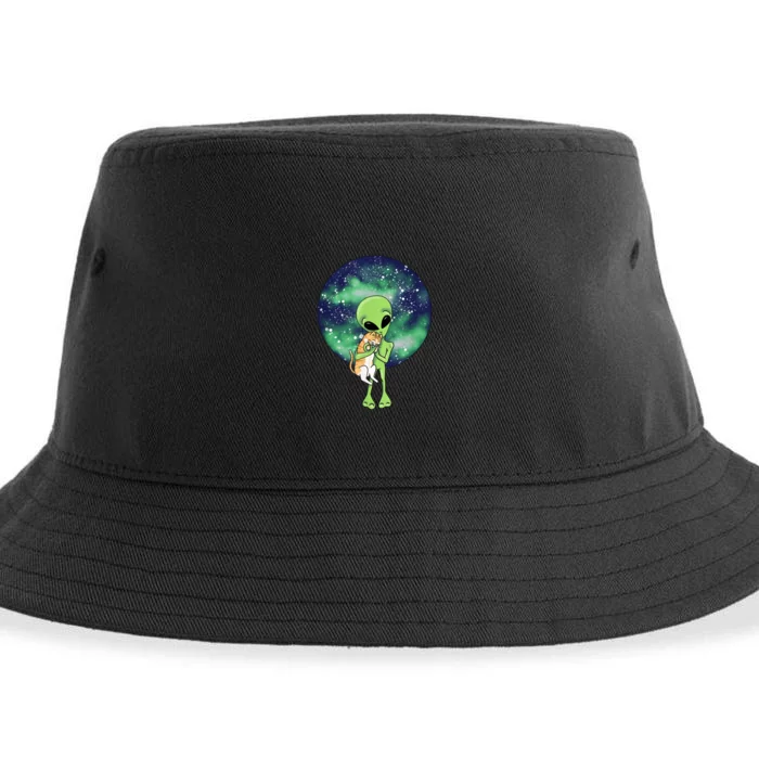 Alien And Cat Sustainable Bucket Hat