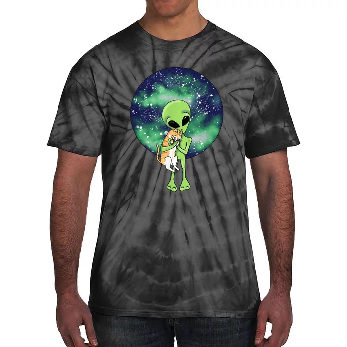 Alien And Cat Tie-Dye T-Shirt