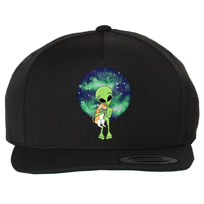 Alien And Cat Wool Snapback Cap