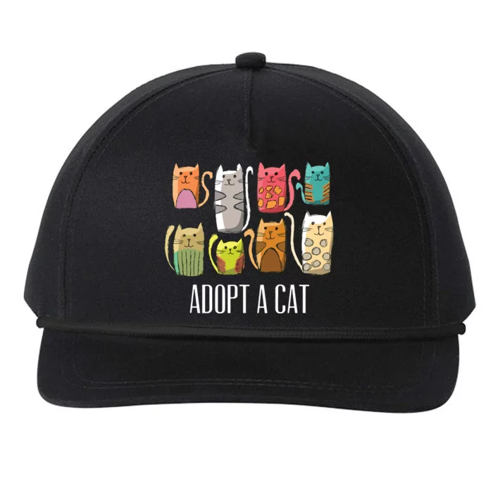 Adopt A Cat Shirts Cat Rescue Cat Adoption Snapback Five-Panel Rope Hat